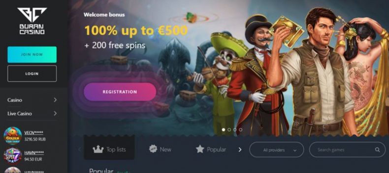 бонусы в буран казино