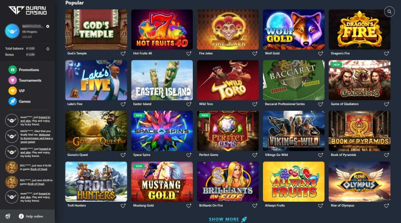 официальный сайт буран казино