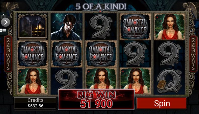 обзор слота иммортал романс