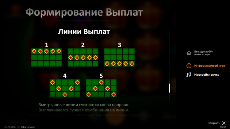 Технические характеристики слота 5 Fortunator