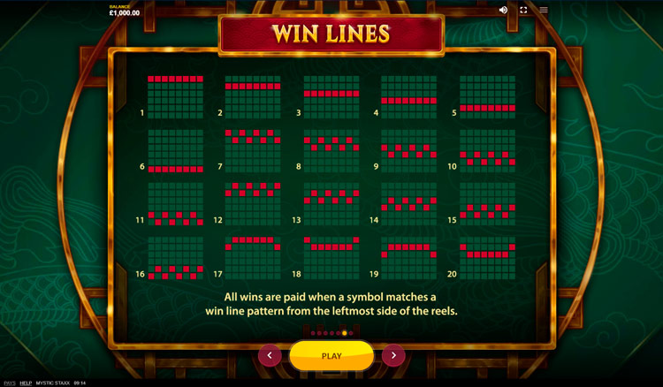 Техническое оснащение игрового слота Mystic Staxx