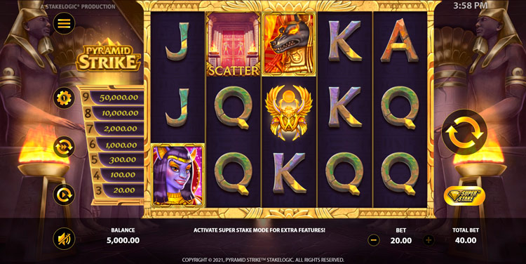 Внешний вид игрового автомата Pyramid Strike