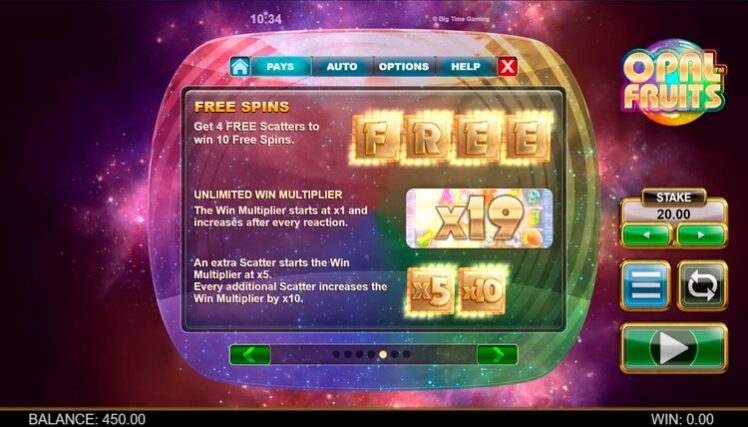 Бонусы Opal Fruits