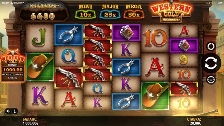 Оформление автомата Western Gold Megaways