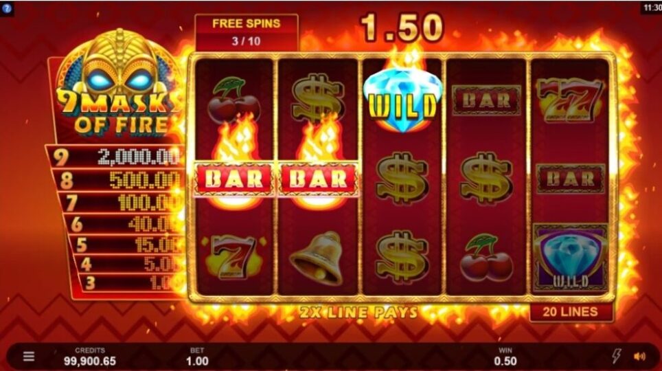 Слот 9 Masks of Fire