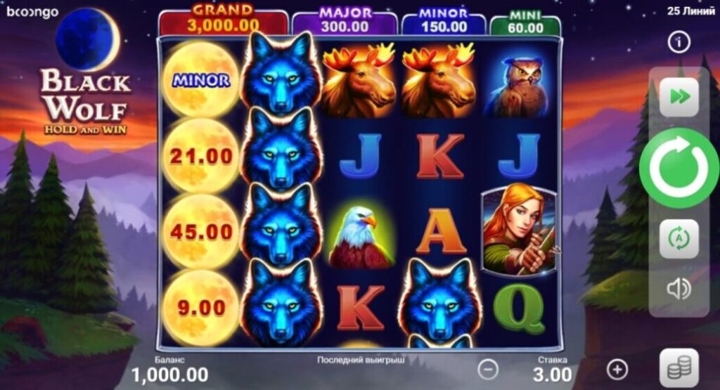 Внешний вид слота Black Wolf