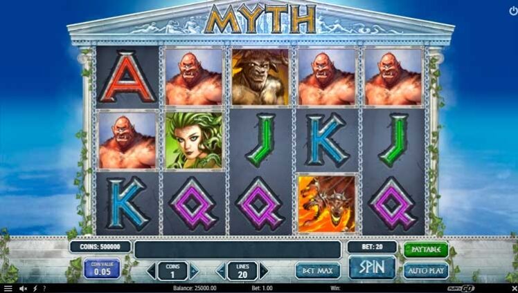 Внешний вид слота Myth