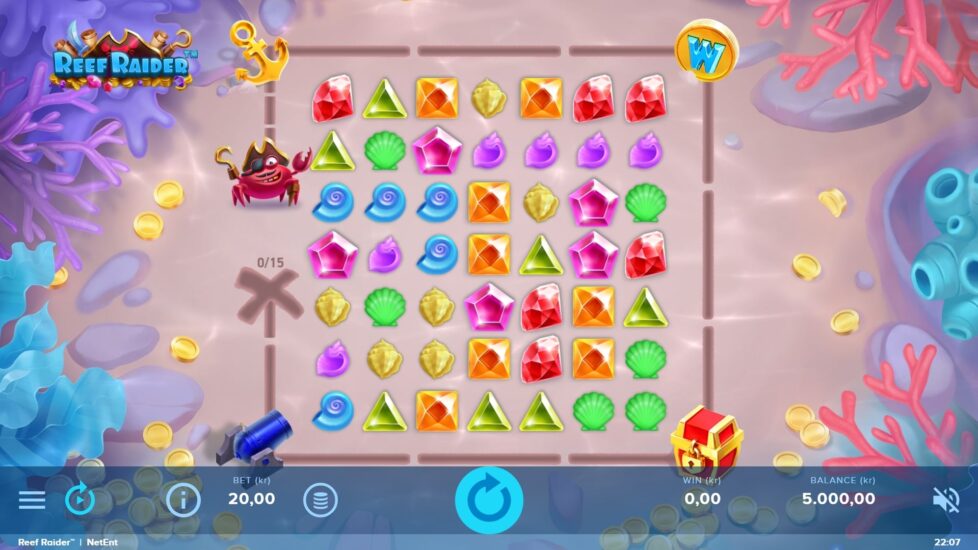 Оформление игрового автомата Reef Raider