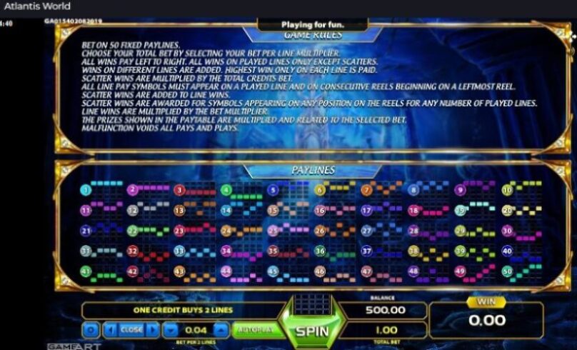 Техническая часть игрового автомата Atlantis World