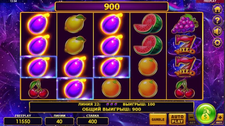 Встроенные бонусы Fiery Fruits