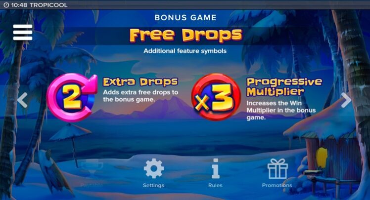 Бонусы Tropicool слот