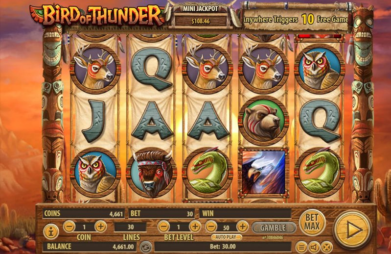 Дизайн слота Bird of Thunder