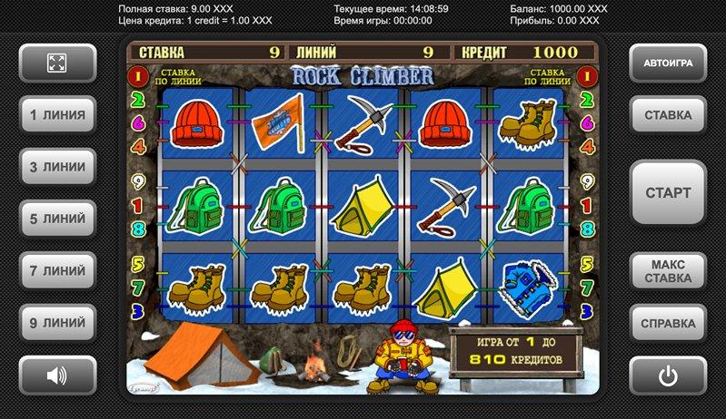Дизайн слота Rock Climber