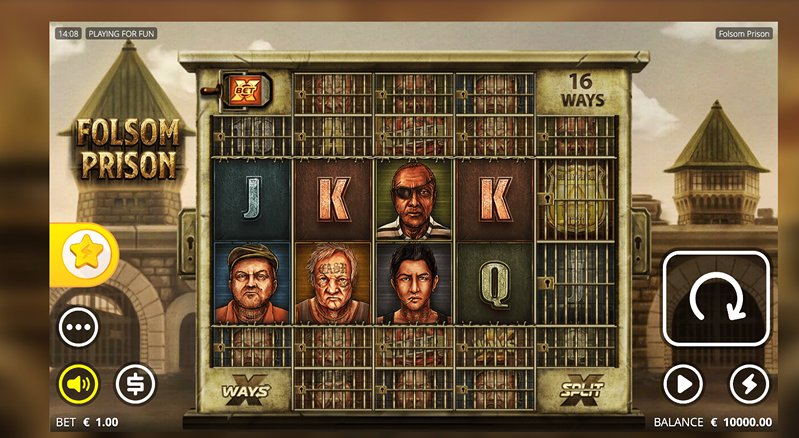 Интерфейс слота Folsom Prison