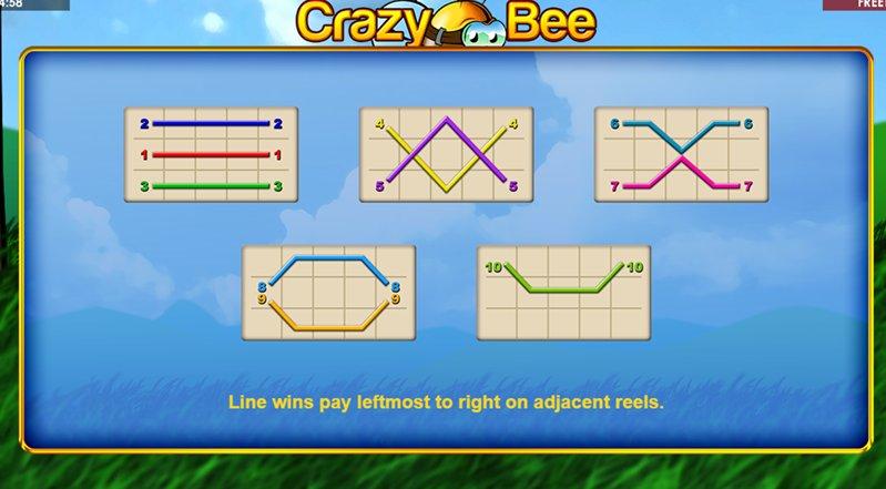 Линии слота Crazy Bee