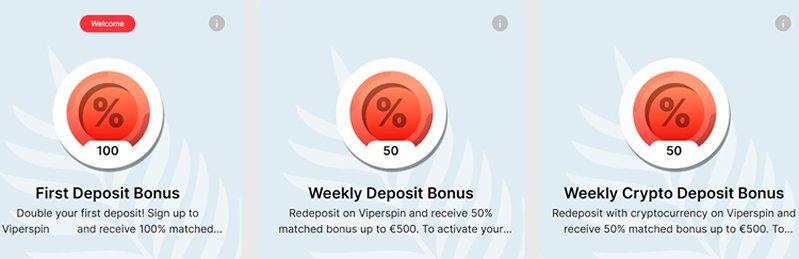 Бонусы казино ViperSpin