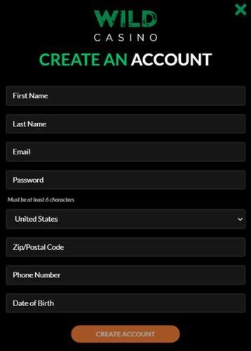 Регистрация Wild-Casino