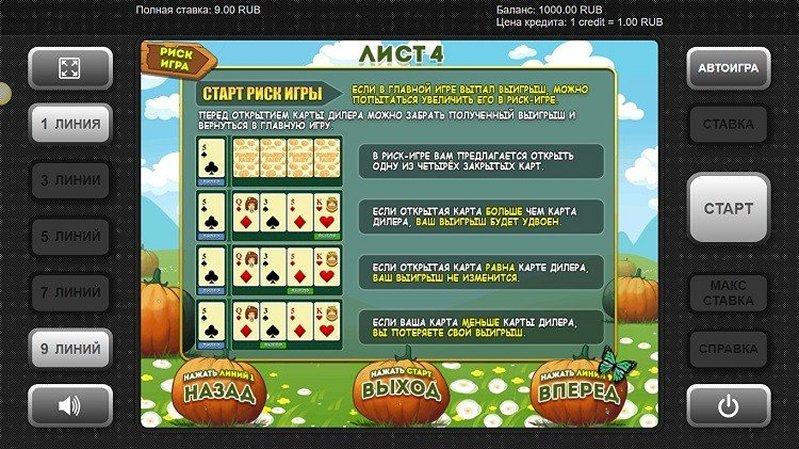 Риск-игра слота Pumpkin Fairy