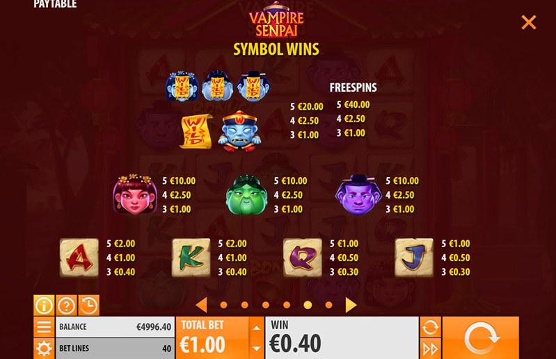 Символы слота Vampire Senpai