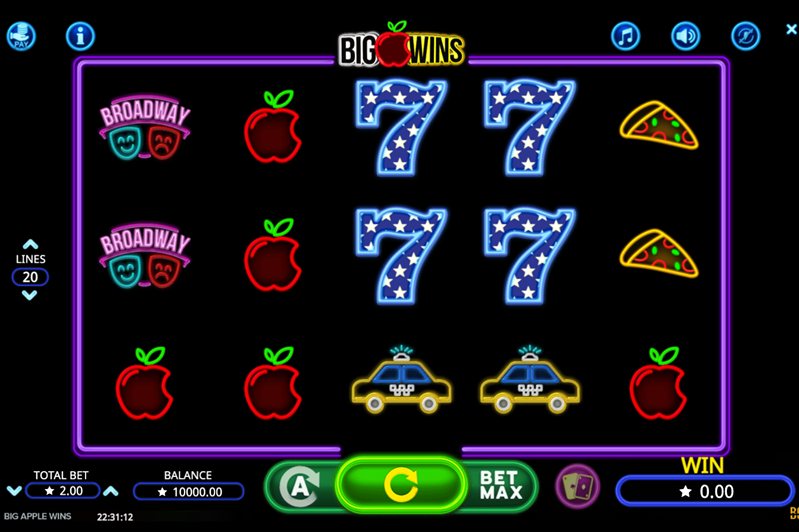 Дизайн слота Big Apple Wins
