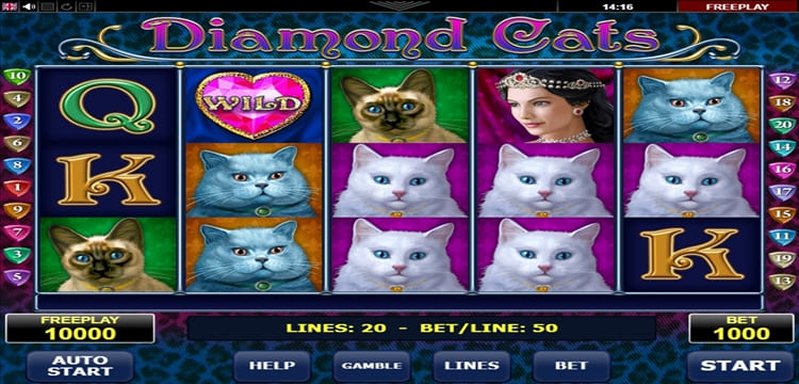 Геймплей слота Diamond Cats