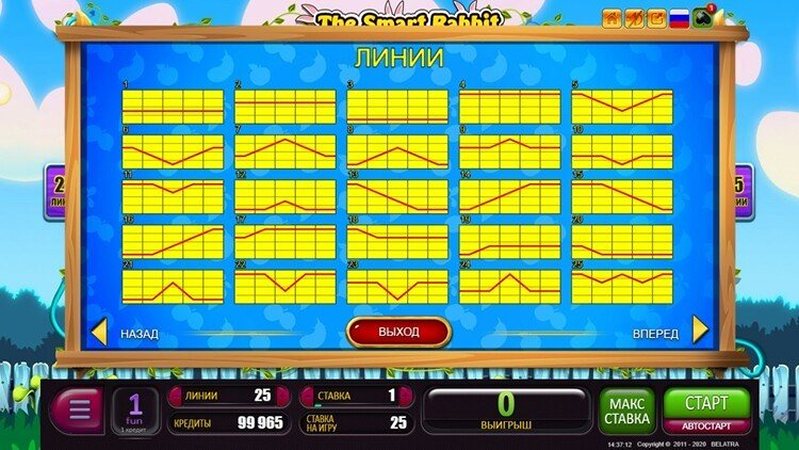 Линии слота The Smart Rabbit