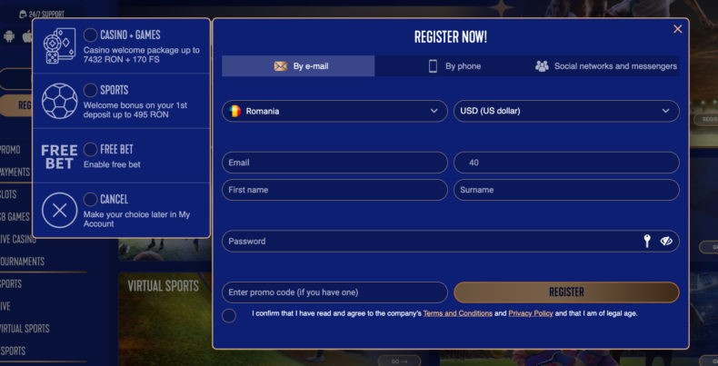 Регистрация казино SapphireBet