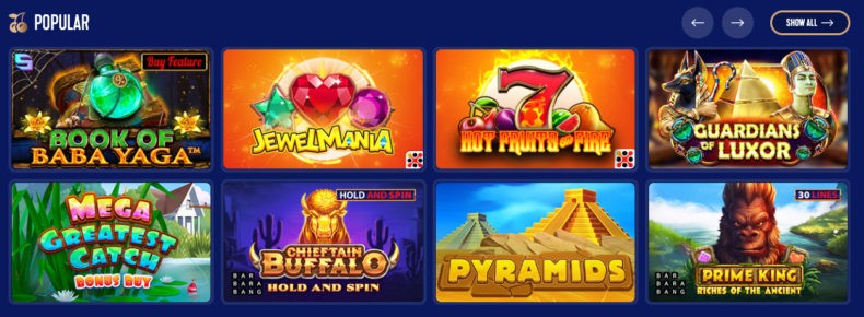 Слоты казино SapphireBet