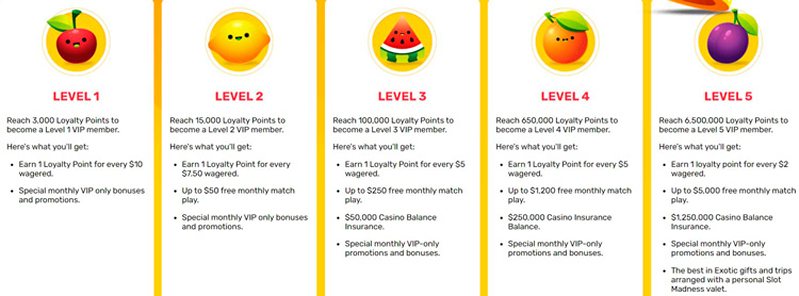 Вип программа казино Slot Madness