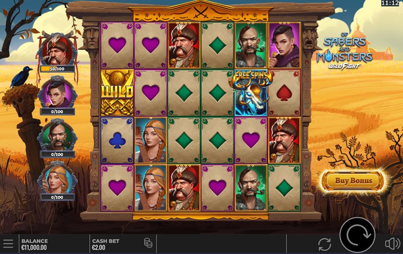 Дизайн слота Of Sabers and Monsters